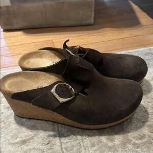 Brown popillio Birkenstock  Suede Women's Clogs